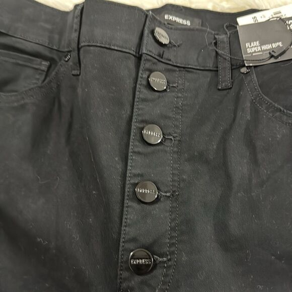 EXPRESS PANTS. FLARE SUPER HIGH RISE NWT SIZE 12 - Picture 7 of 9